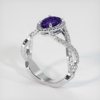 1.83 Ct. Color Change Sapphire Ring, 18K White Gold 2