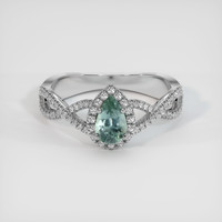 0.84 Ct. Sapphire Ring, 18K White Gold 1