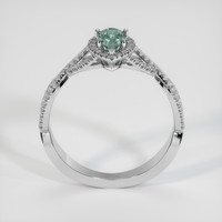 0.84 Ct. Greenish Blue Sapphire Ring, 18K White Gold 3