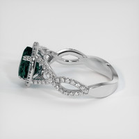 2.08 Ct. Bluish Green Sapphire Ring, 18K White Gold 4