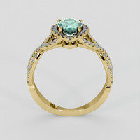 1.13 Ct. Bluish Green Sapphire Ring, 10K Yellow Gold 3