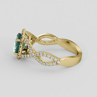 1.13 Ct. Bluish Green Sapphire Ring, 10K Yellow Gold 4