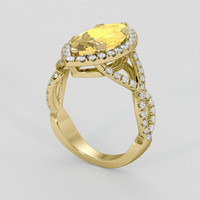 2.10 Ct. Yellow Citrine Ring, 14K Yellow Gold 2