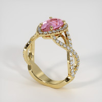 3.00 Ct. Pink Sapphire Ring, 14K Yellow Gold 2