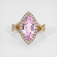 3.07 Ct. Pink Sapphire Ring, 14K Yellow Gold 1