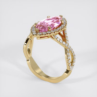 3.07 Ct. Pink Sapphire Ring, 14K Yellow Gold 2