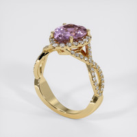 3.09 Ct. Pinkish Purple Sapphire Ring, 14K Yellow Gold 2