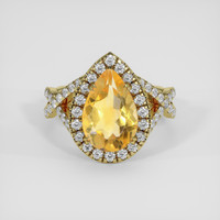 2.39 Ct. Yellow Citrine Ring, 18K Yellow Gold 1