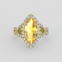 2.10 Ct. Yellow Citrine Ring, 18K Yellow Gold 1
