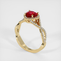 1.26 Ct. Ruby Ring, 18K Yellow Gold 2