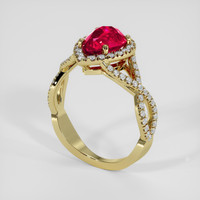 2.06 Ct. Ruby Ring, 18K Yellow Gold 2