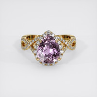 3.09 Ct. Pinkish Purple Sapphire Ring, 18K Yellow Gold 1
