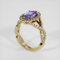2.50 Ct. Purple Sapphire Ring, 18K Yellow Gold 2