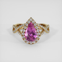 2.00 Ct. Pinkish Purple Sapphire Ring, 18K Yellow Gold 1