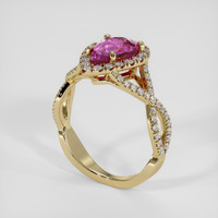 2.00 Ct. Pinkish Purple Sapphire Ring, 18K Yellow Gold 2