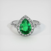 1.33 Ct. Emerald Ring, Platinum 950 1