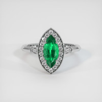 0.90 Ct. Emerald Ring, Platinum 950 1
