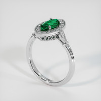 0.90 Ct. Emerald Ring, Platinum 950 2