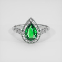 1.15 Ct. Green Tsavorite Garnet Ring, Platinum 950 1
