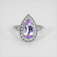 2.25 Ct. Pinkish Purple Sapphire Ring, Platinum 950 1