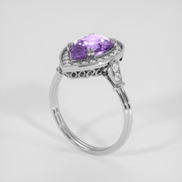 2.25 Ct. Pinkish Purple Sapphire Ring, Platinum 950 2