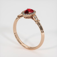 0.48 Ct. Ruby Ring, 14K Rose Gold 2