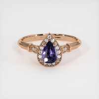 0.55 Ct. Purple Sapphire Ring, 14K Rose Gold 1