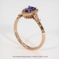 0.55 Ct. Purple Sapphire Ring, 14K Rose Gold 2