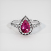 1.74 Ct. Ruby Ring, 14K White Gold 1