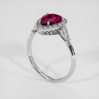 1.51 Ct. Purplish Red Ruby Ring, 14K White Gold 2