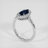 1.69 Ct. Blue Sapphire Ring, 14K White Gold 2