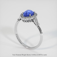 1.81 Ct. Blue Sapphire Ring, 18K White Gold 2