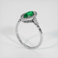 0.90 Ct. Emerald Ring, 18K White Gold 2