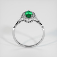 0.90 Ct. Emerald Ring, 18K White Gold 3