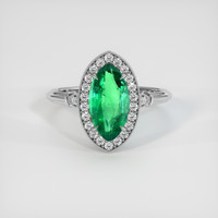2.04 Ct. Emerald Ring, 18K White Gold 1