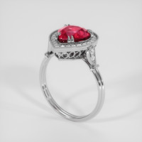 2.93 Ct. Ruby Ring, 18K White Gold 2