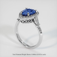2.04 Ct. Blue Sapphire Ring, 18K White Gold 2