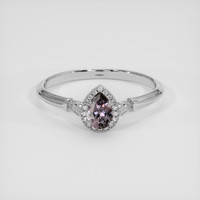 0.58 Ct. Purple Sapphire Ring, 18K White Gold 1