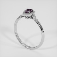 0.58 Ct. Purple Sapphire Ring, 18K White Gold 2