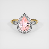2.03 Ct. Padparadscha Sapphire Ring, 14K White & Yellow 1