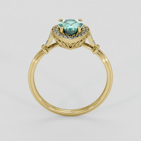 1.13 Ct. Bluish Green Sapphire Ring, 14K Yellow Gold 3