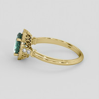 1.13 Ct. Bluish Green Sapphire Ring, 14K Yellow Gold 4