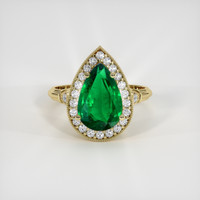 2.57 Ct. Emerald Ring, 18K Yellow Gold 1