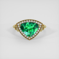 2.30 Ct. Emerald Ring, 18K Yellow Gold 1