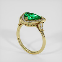 2.30 Ct. Emerald Ring, 18K Yellow Gold 2