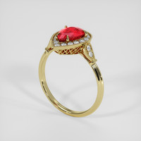 1.31 Ct. Ruby Ring, 18K Yellow Gold 2