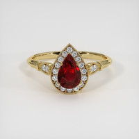 1.04 Ct. Ruby Ring, 18K Yellow Gold 1