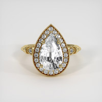 2.12 Ct. White Sapphire Ring, 18K Yellow Gold 1
