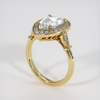 2.12 Ct. White Sapphire Ring, 18K Yellow Gold 2