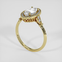 2.06 Ct. White Sapphire Ring, 18K Yellow Gold 2